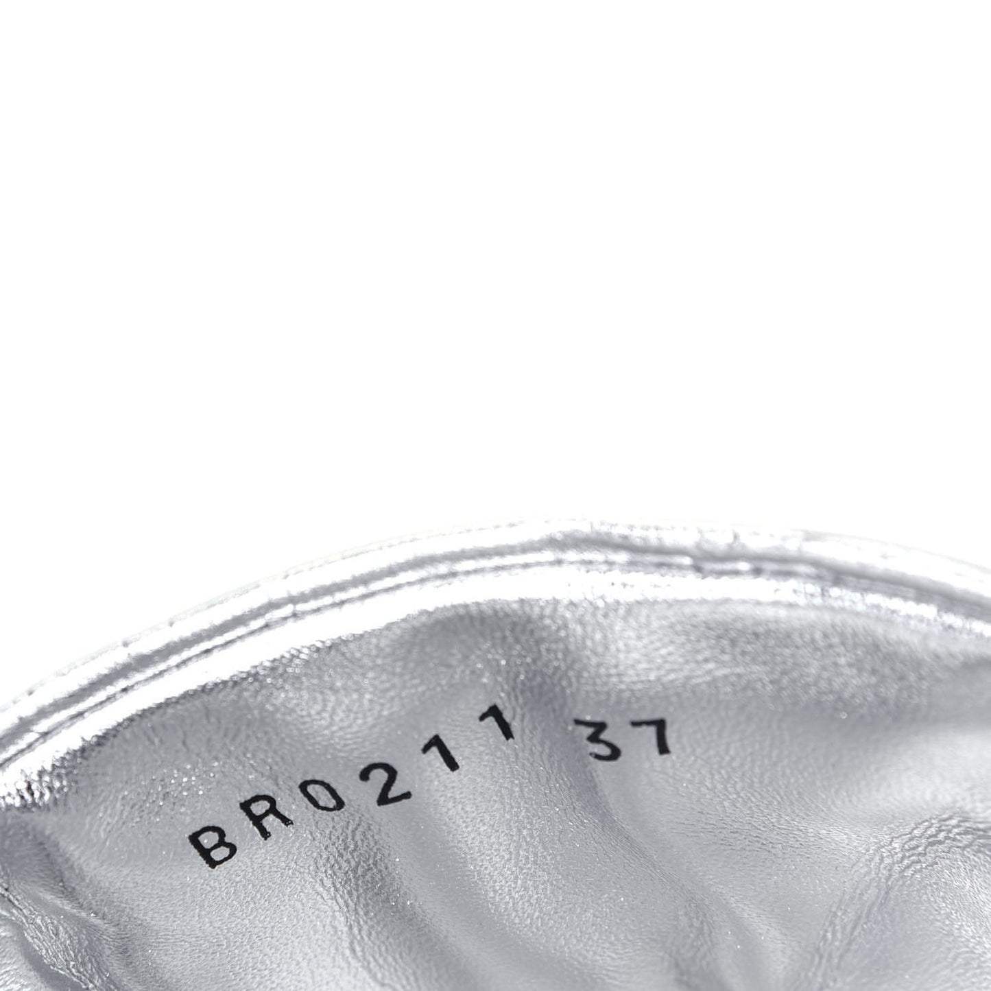 Metallic Lambskin Embossed Monogram Jumbo Flatform Mule Sandals 37 Silver