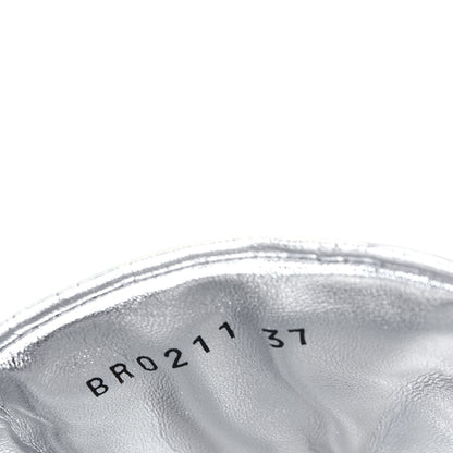 Louis Vuitton Metallic Lambskin Embossed Monogram Jumbo Flatform Mule Sandals 37 Silver 10 of 11