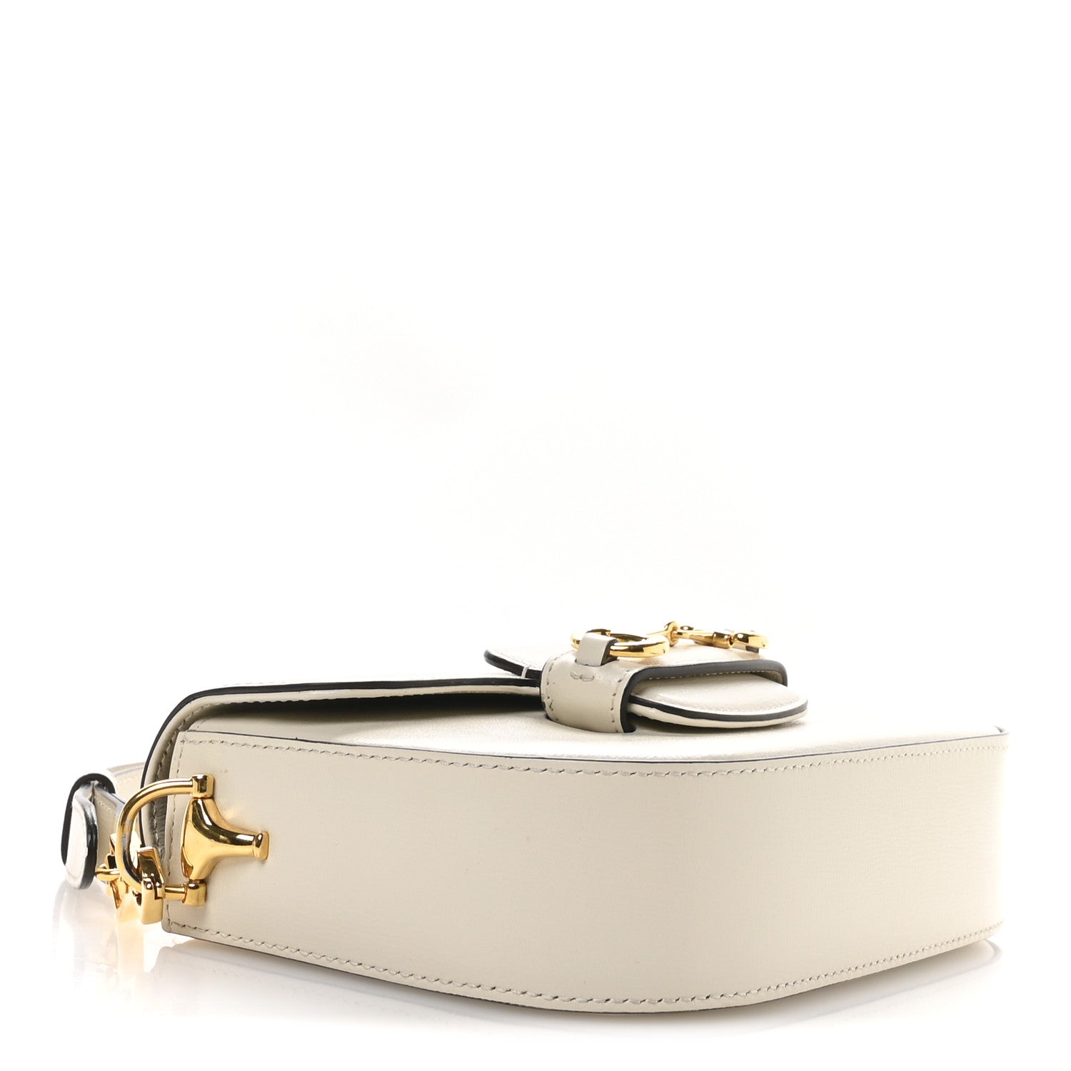 Gucci Azalea Calfskin Web Mini Horsebit 1955 Shoulder Bag Mystic White 4 of 11