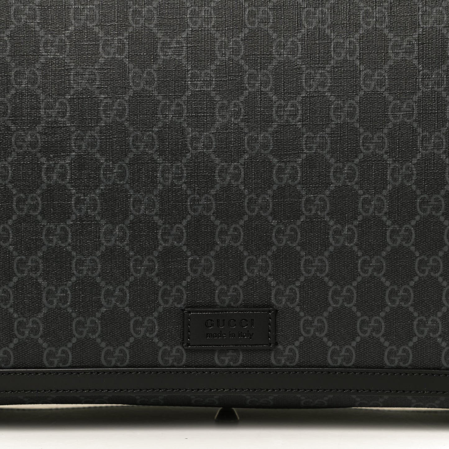 GG Supreme Monogram Web Messenger Diaper Bag Black Grey