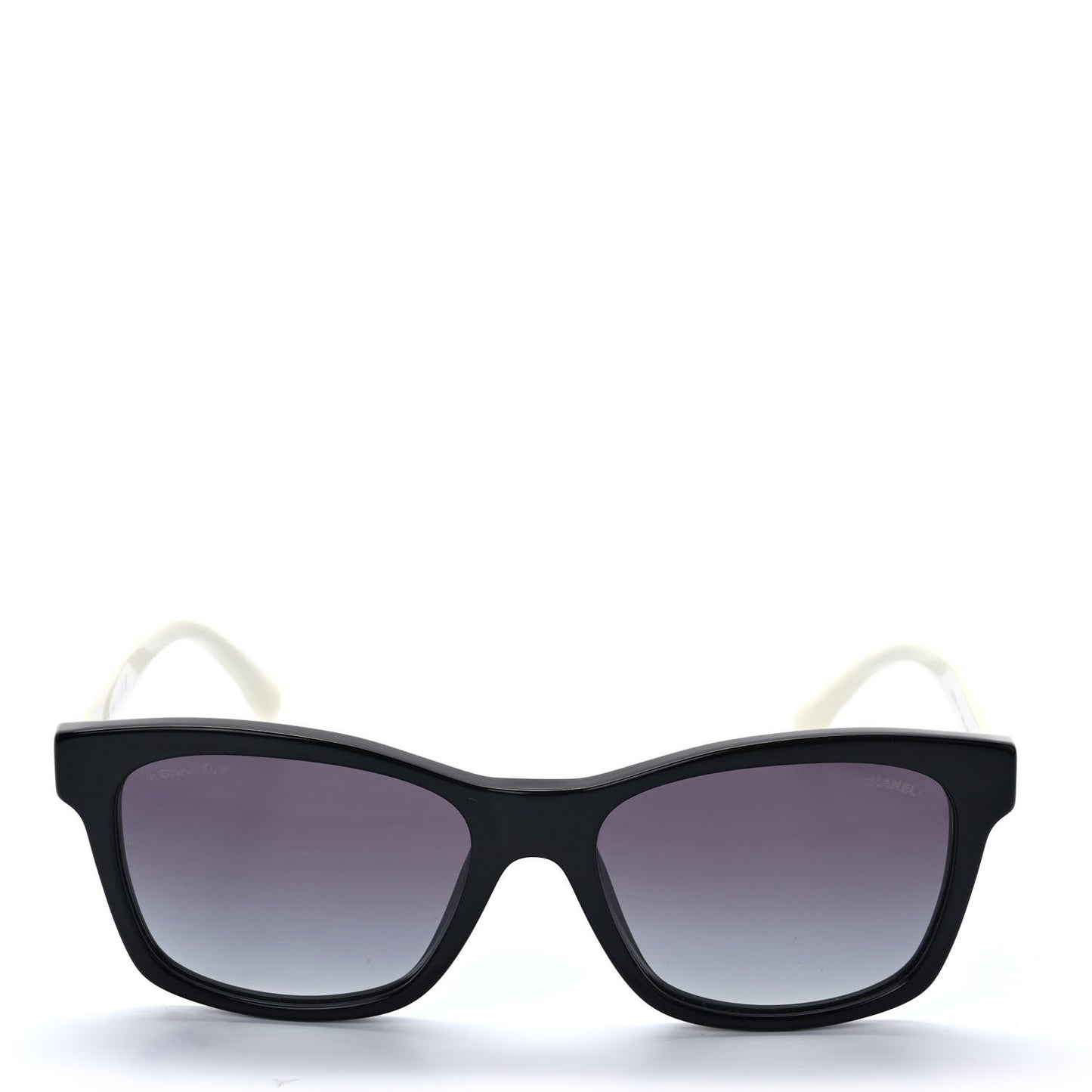 Acetate Quilted CC Square Sunglasses 5484 White Black