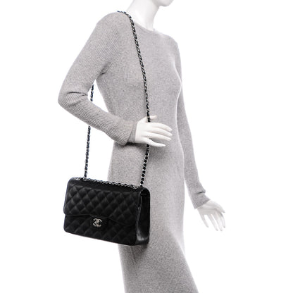 Chanel Caviar Quilted Jumbo Double Flap Black 2 of 7