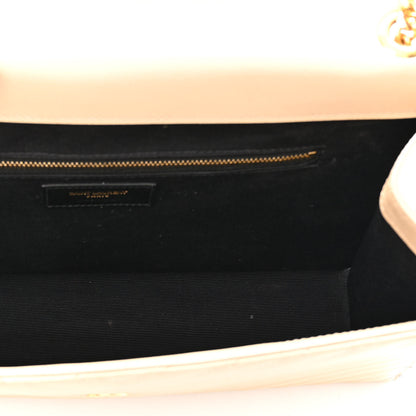 Saint Laurent Grain De Poudre Matelasse Chevron Large Monogram Satchel Nude Powder 5 of 11