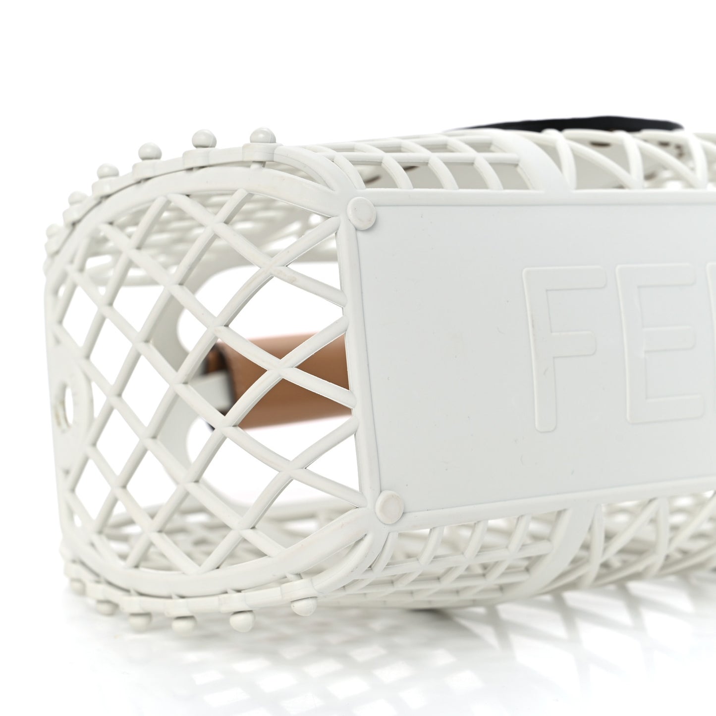 Recycled Plastic Vitello Liberty Matte Small Fendi Basket White Ice Miele Scuro