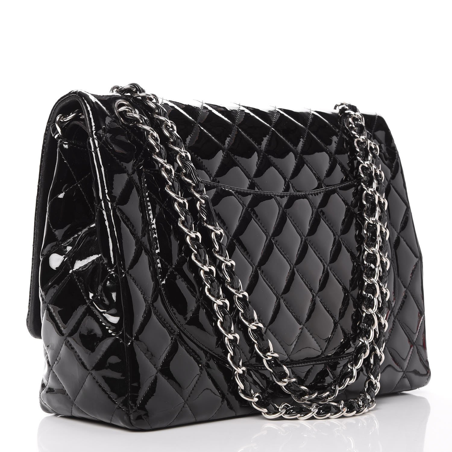 Chanel Patent Quilted Maxi Double Flap Black 4 of 9