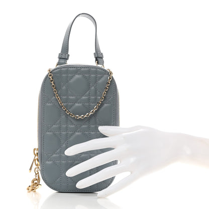 Christian Dior Lambskin Cannage Lady Dior Phone Holder Cloud Blue 2 of 7