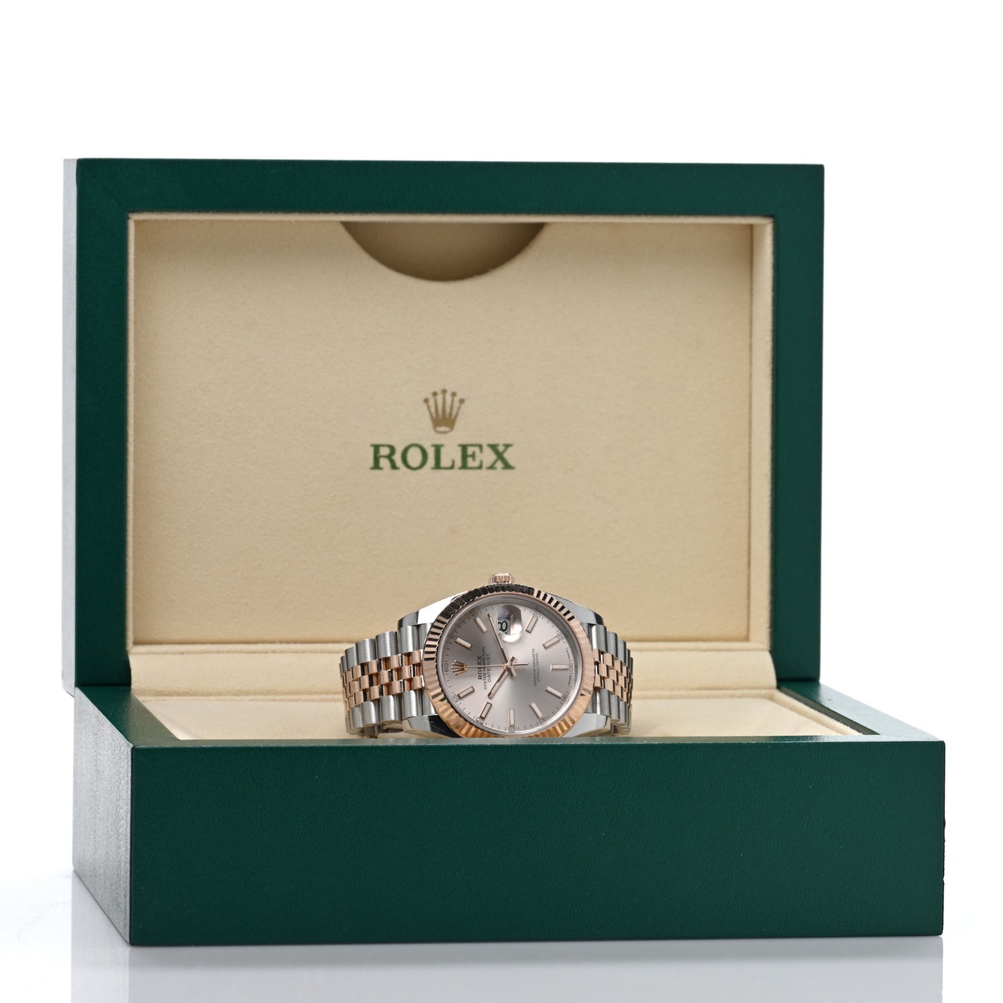Stainless Steel 18K Everose Gold 41mm Oyster Perpetual Datejust Watch Sundust 126331