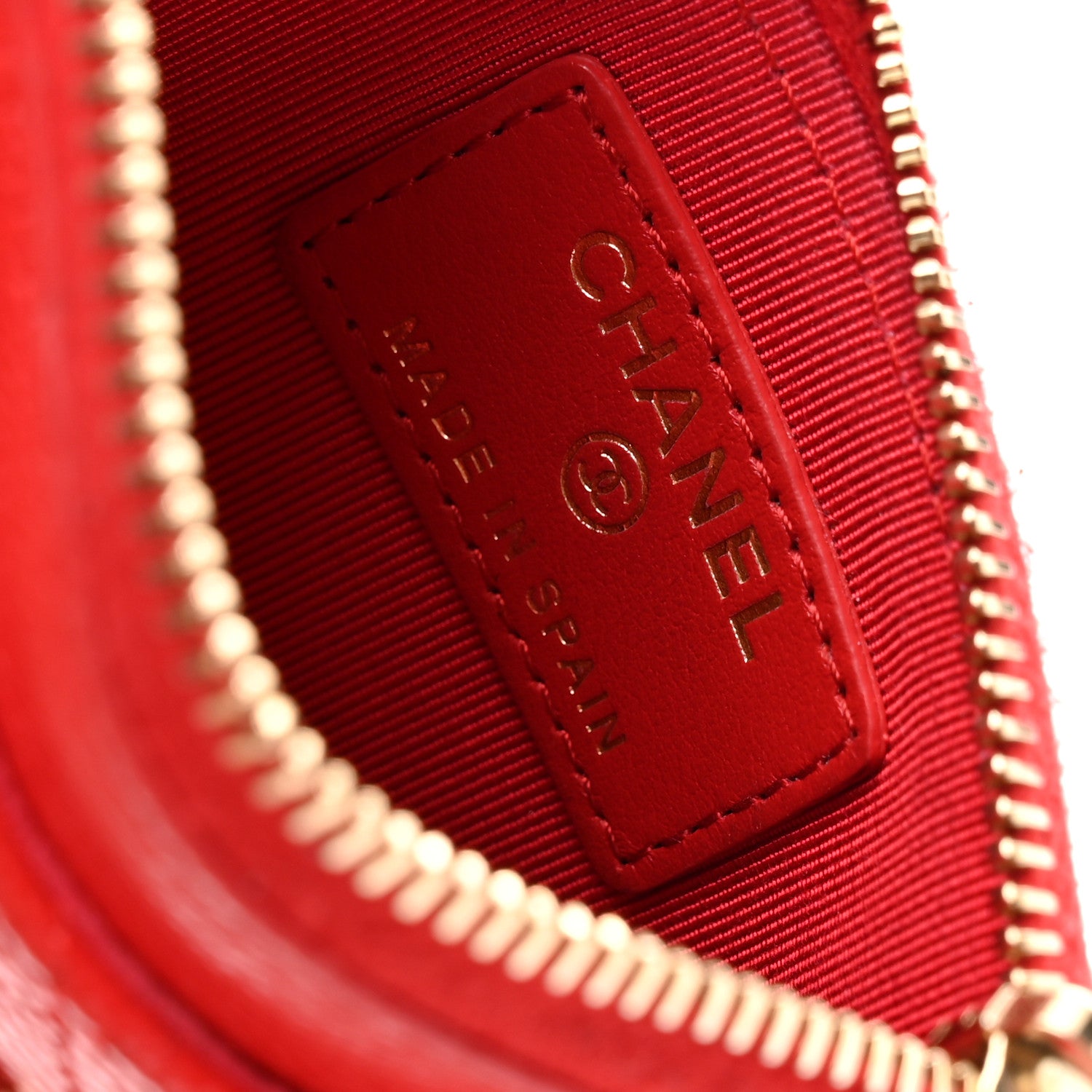 Chanel Caviar Quilted CC Zip Card Holder Red 6 of 8