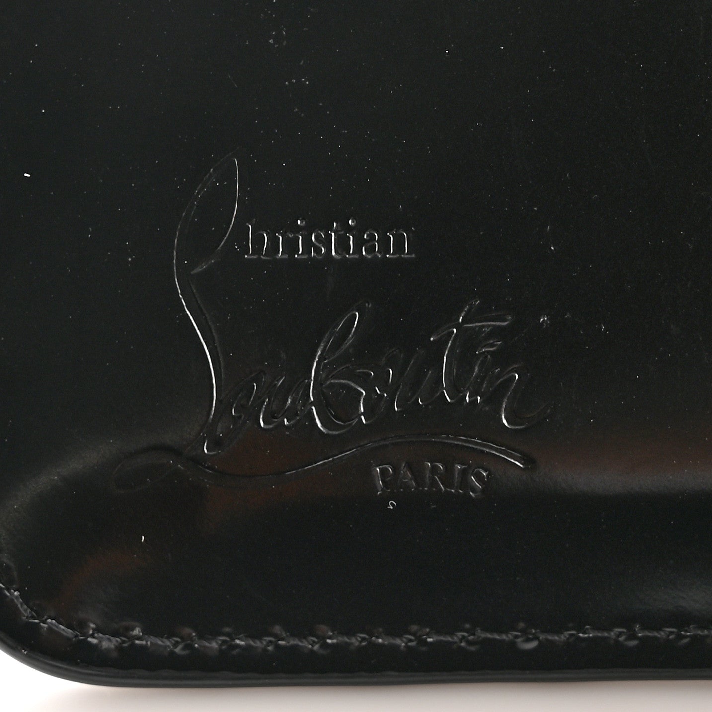 Christian Louboutin Calfskin Abrasivato Loubi54 Zipped Card Holder Black GunMetal 6 of 8