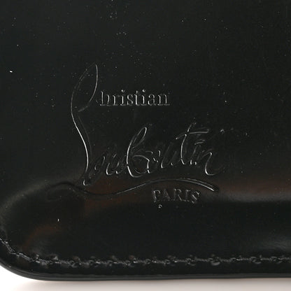 Christian Louboutin Calfskin Abrasivato Loubi54 Zipped Card Holder Black GunMetal 6 of 8