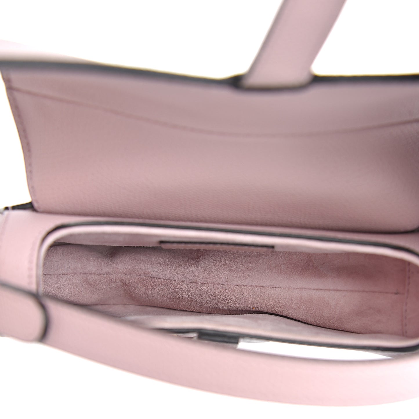 Grained Calfskin Mini Saddle Bag Light Pink