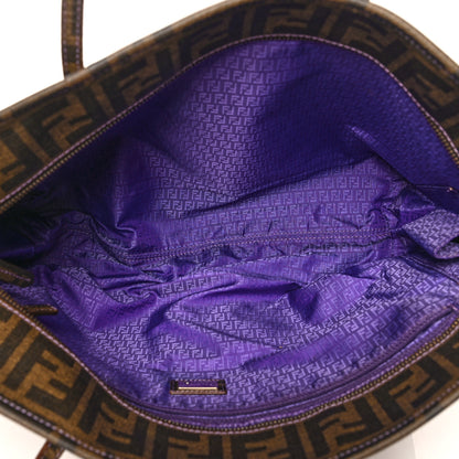 Fendi Zucca Spalmati Small Roll Tote Tobacco Viola 5 of 9