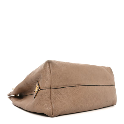 Prada Vitello Phenix Embossed Logo Hobo Caramel 4 of 10