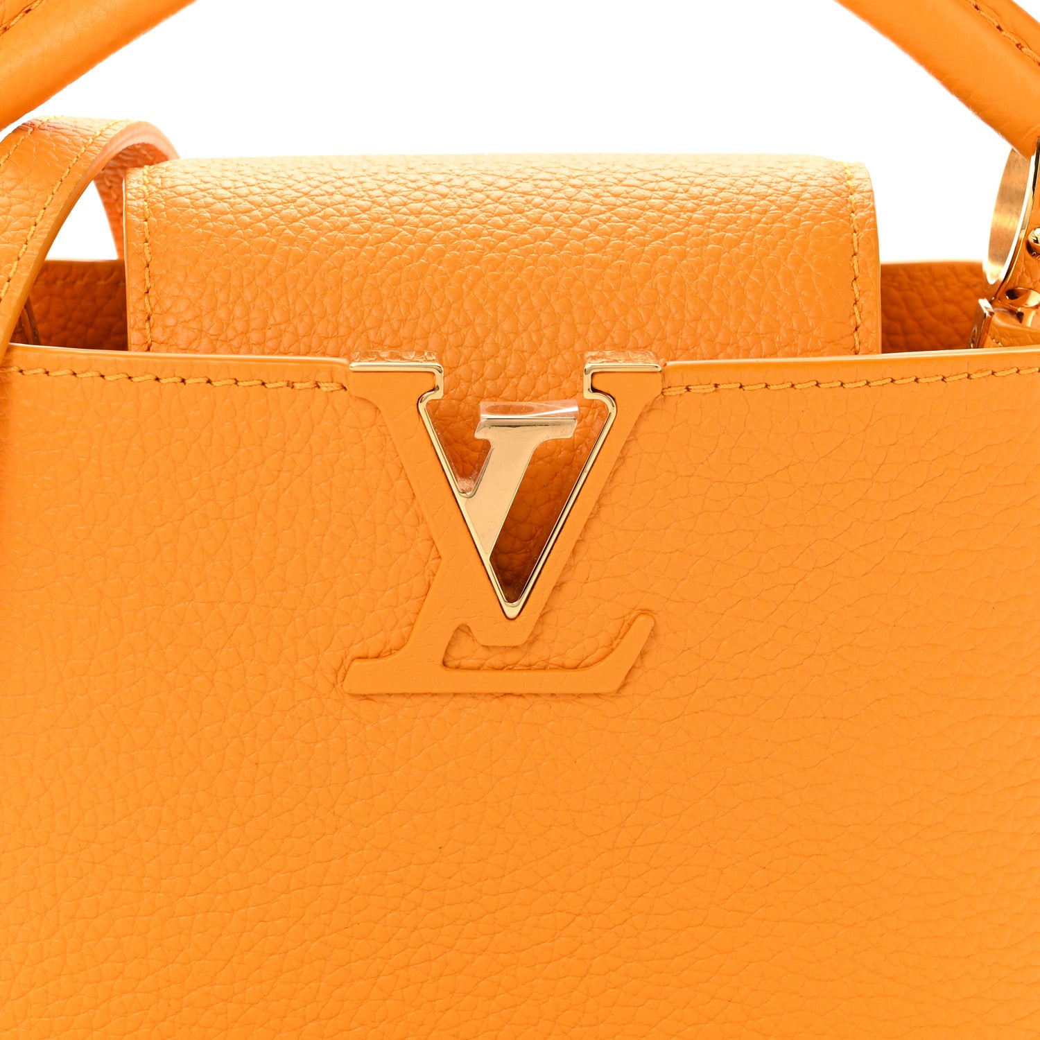 Louis Vuitton Taurillon Mini Capucines Sunbeam Yellow 7 of 11