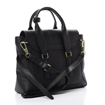 3.1 Phillip Lim 3.1 Textured Calfskin Medium Pashli Satchel Black 2 of 10
