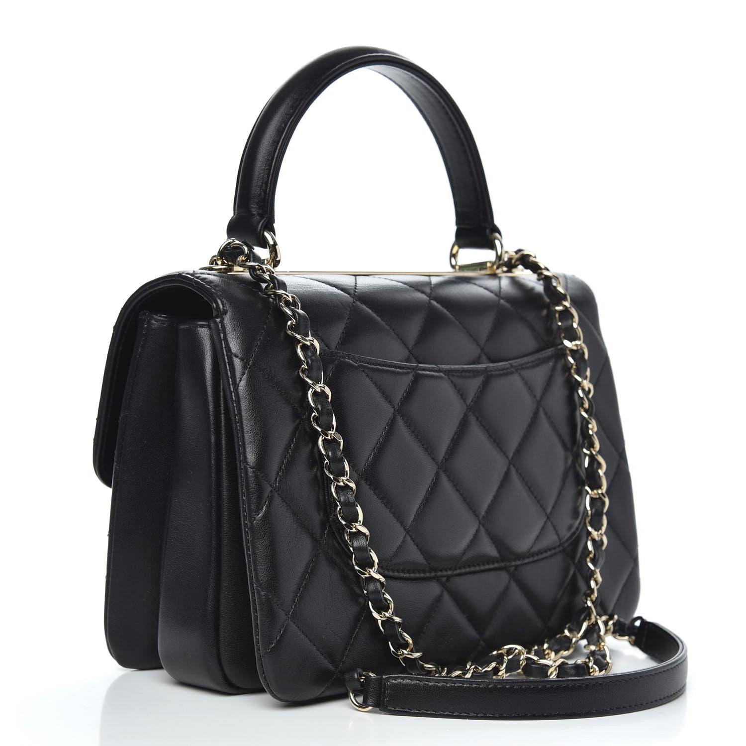 Chanel Lambskin Quilted Small Trendy CC Dual Handle Flap Bag Black 3 of 11