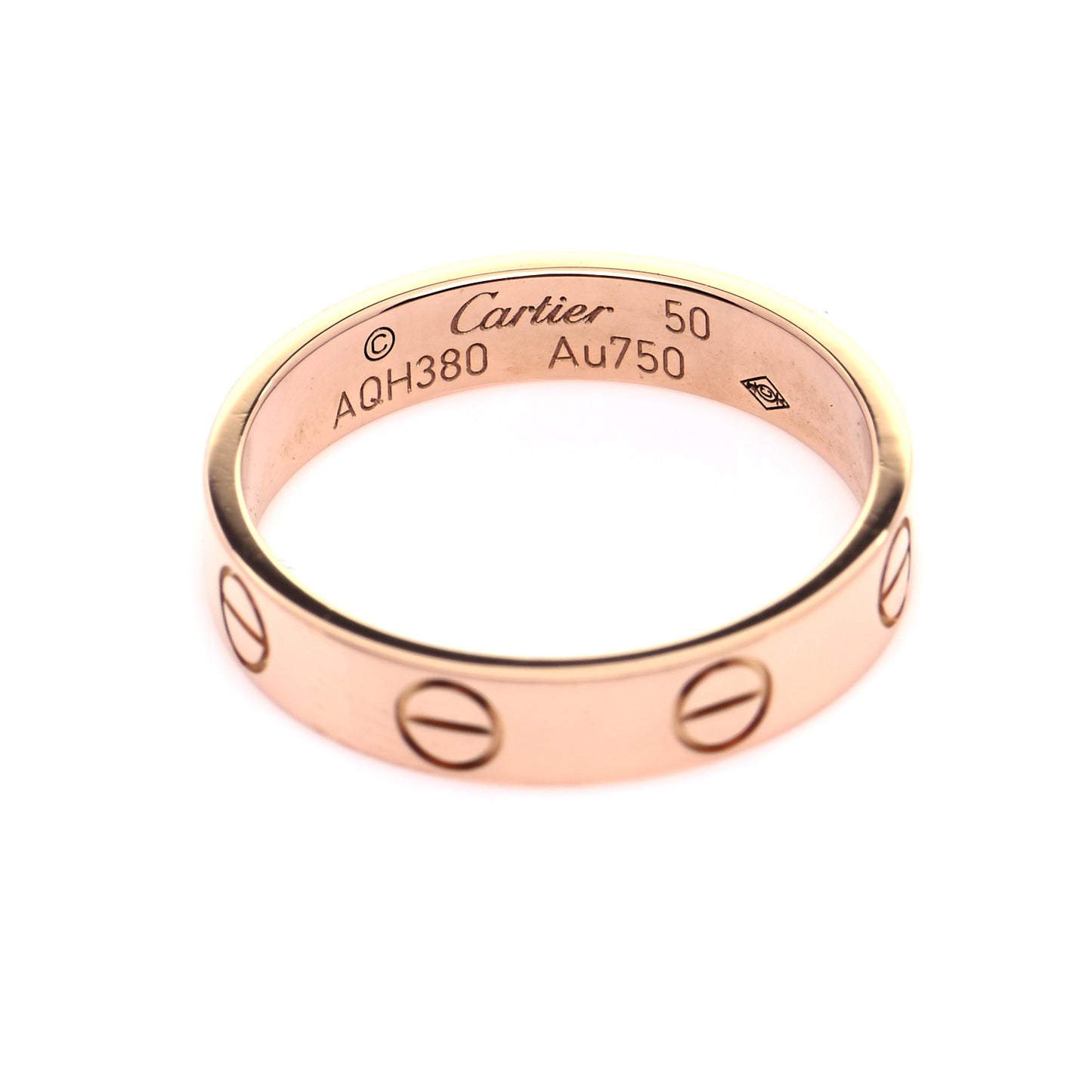18K Pink Gold 3.5mm LOVE Wedding Band Ring 50 5.25