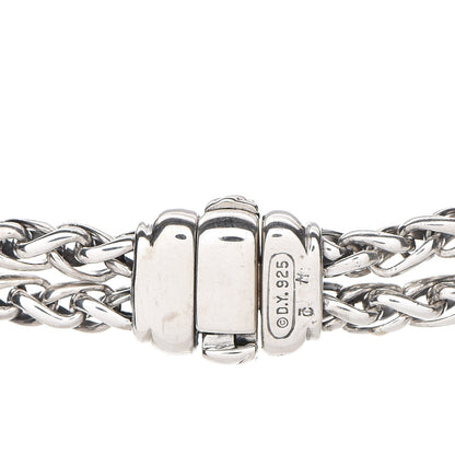 David Yurman Sterling Silver Diamond 18mm Double Wheat Chain Necklace 5 of 5