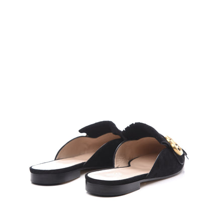 Gucci Kid Scamosciato GG Marmont Fringe Slippers 39 Black 4 of 8