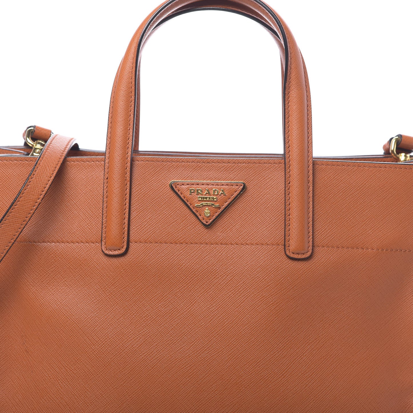Saffiano Soft Triple Pocket Tote Papaya