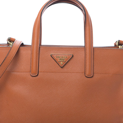 Prada Saffiano Soft Triple Pocket Tote Papaya 9 of 12