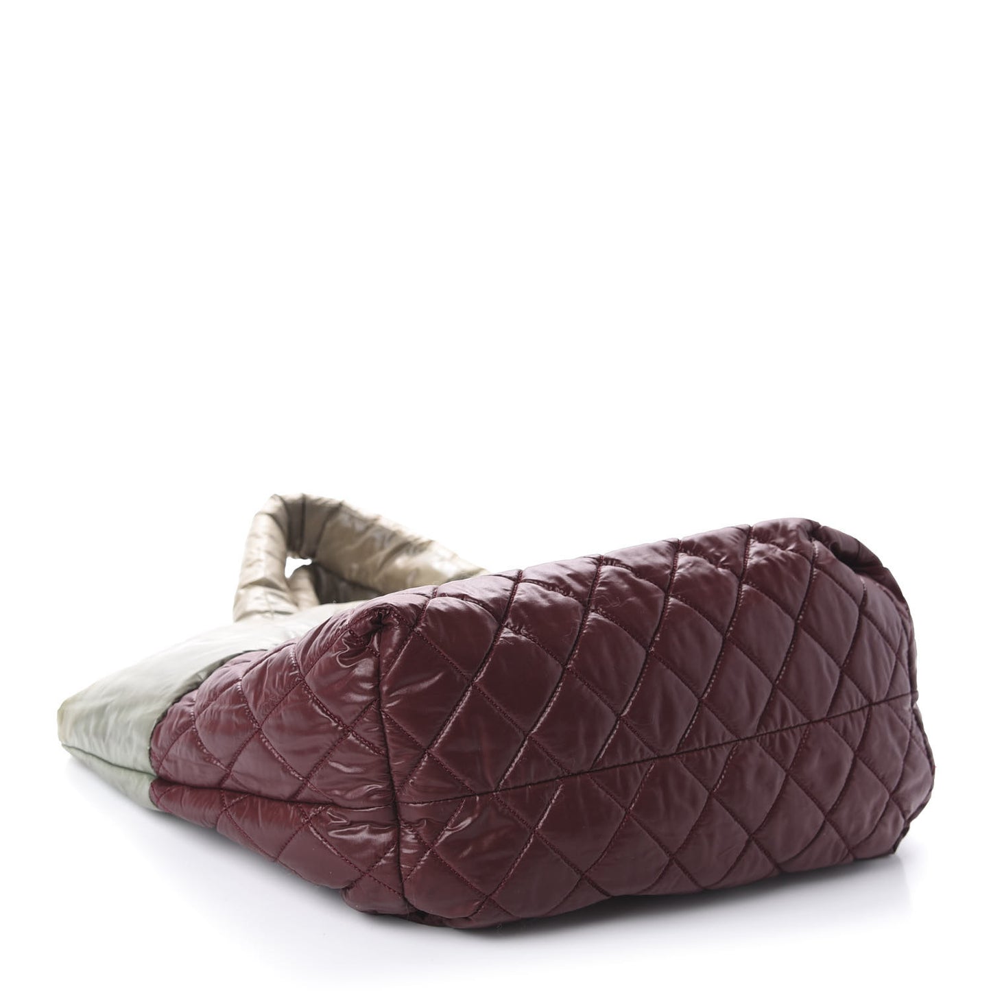 Nylon Quilted Small Coco Cocoon Reversible Tote Gray