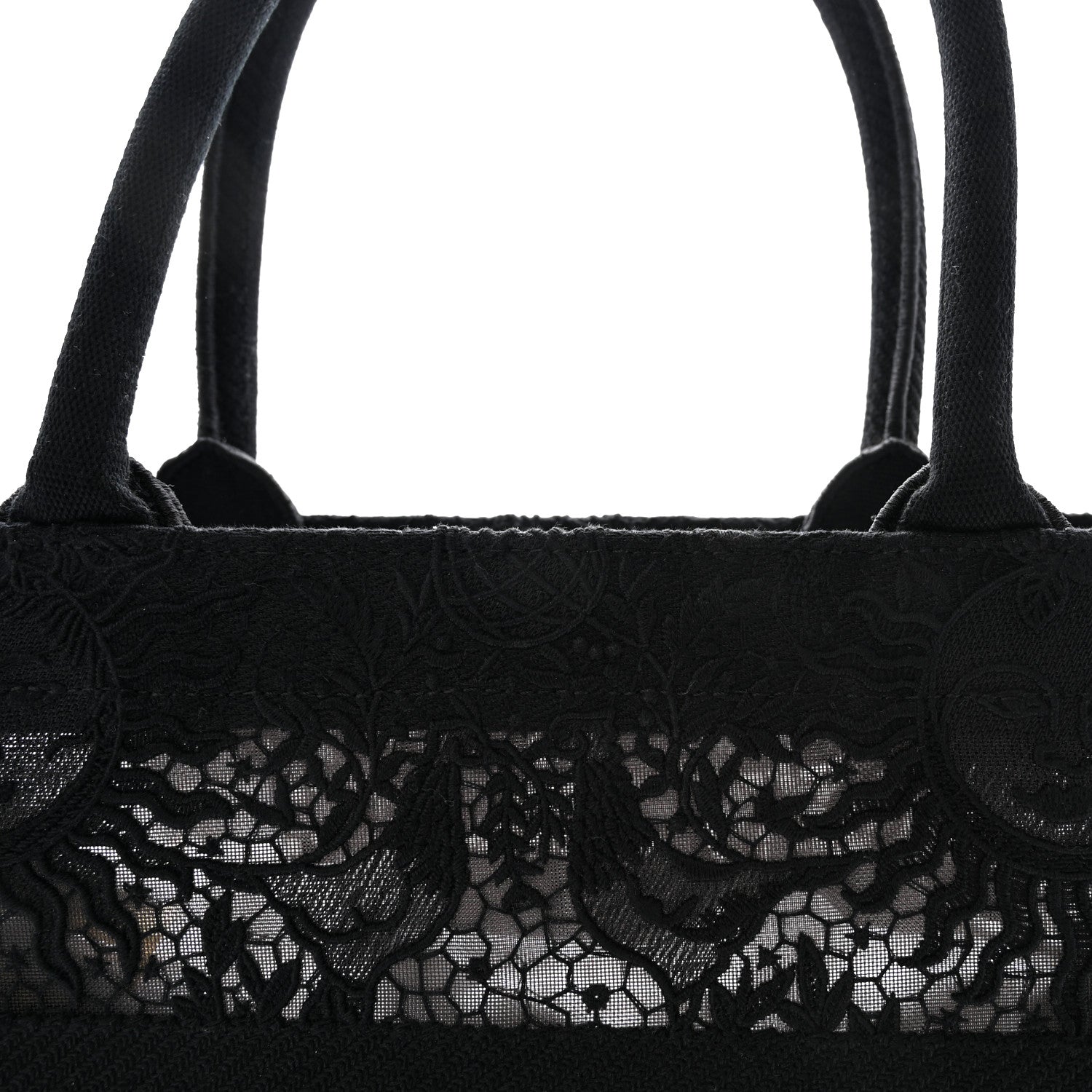Christian Dior Embroidered 3D Macrame D-Lace Sun Medium Book Tote Black 8 of 10