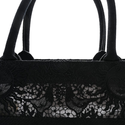 Christian Dior Embroidered 3D Macrame D-Lace Sun Medium Book Tote Black 8 of 10