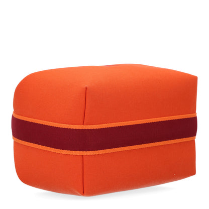 Hermes Canvas Large Bride-A-Brac Pouch Orange Feu Burgundy 4 of 9