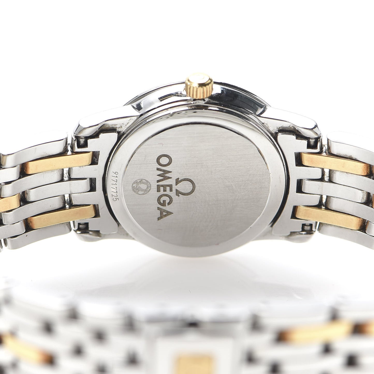 Stainless Steel 18K Yellow Gold Diamond 22mm De Ville Quartz Watch Champagne 4370.16.00
