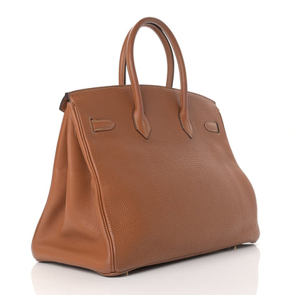 Hermes Taurillon Clemence Birkin 35 Gold 3 of 40