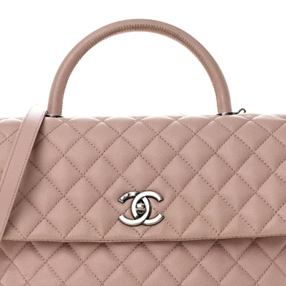 Chanel Caviar Quilted Medium Coco Handle Flap Light Pink 8 of 10