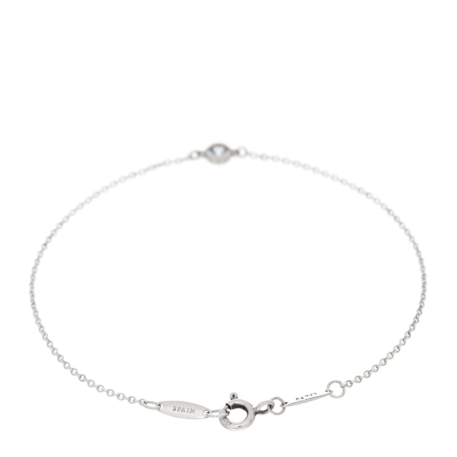 Tiffany Sterling Silver Aquamarine Elsa Peretti Color By The Yard Bracelet 2 of 3