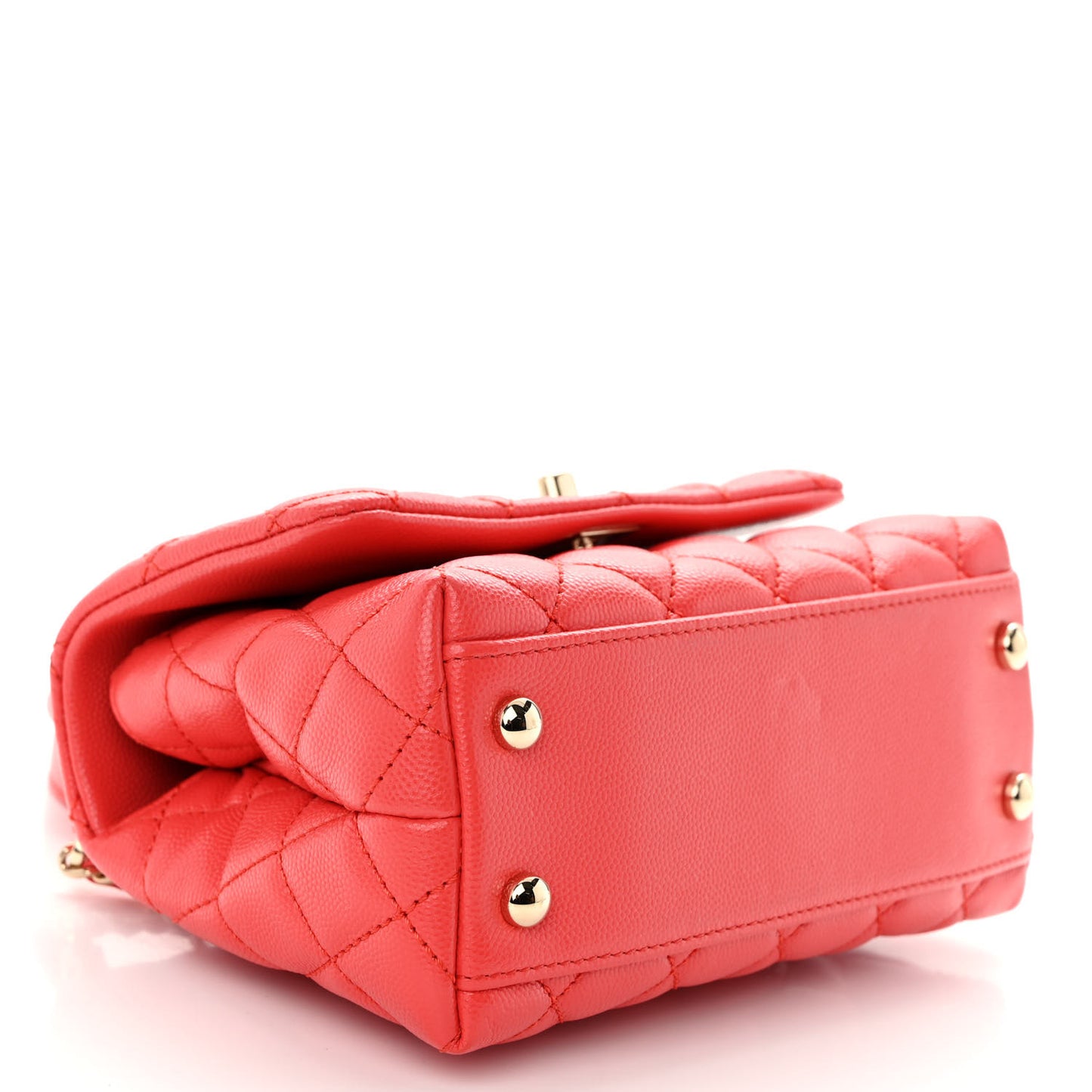 Caviar Quilted Lizard Embossed Extra Mini Coco Handle Flap Red