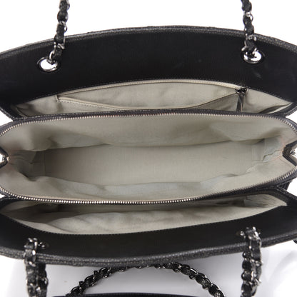 Chanel Metallic Caviar Quilted CC Tote Dark Silver 5 of 19