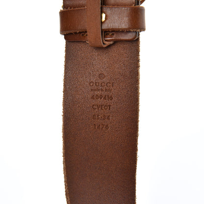 Gucci Faded Calfskin Double G 40mm Belt 85 34 Cuir 6 of 11