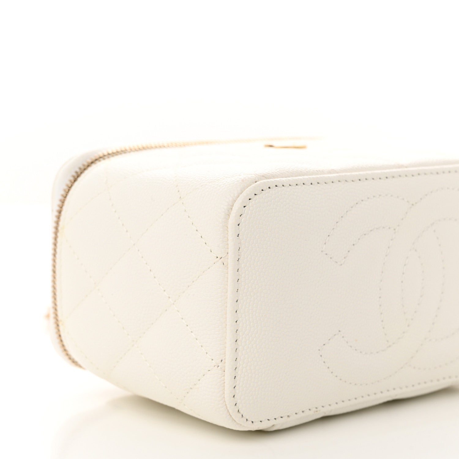 Chanel Caviar Quilted Small Vanity Case With Chain White 9 of 12
