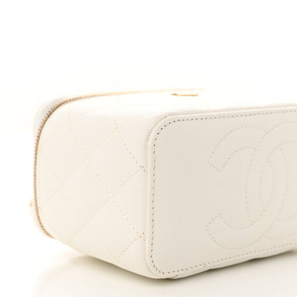 Chanel Caviar Quilted Small Vanity Case With Chain White 9 of 12