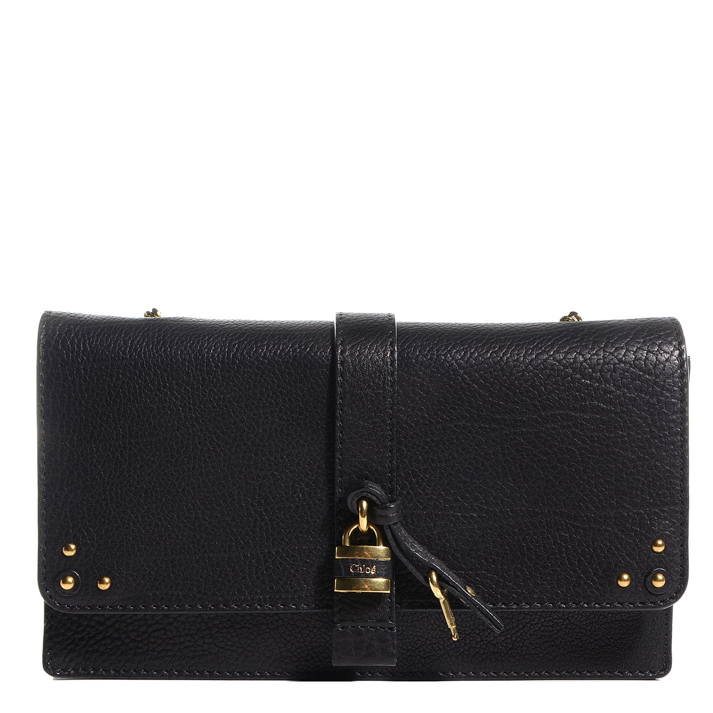 Calfskin Aurore Wallet on Chain Black