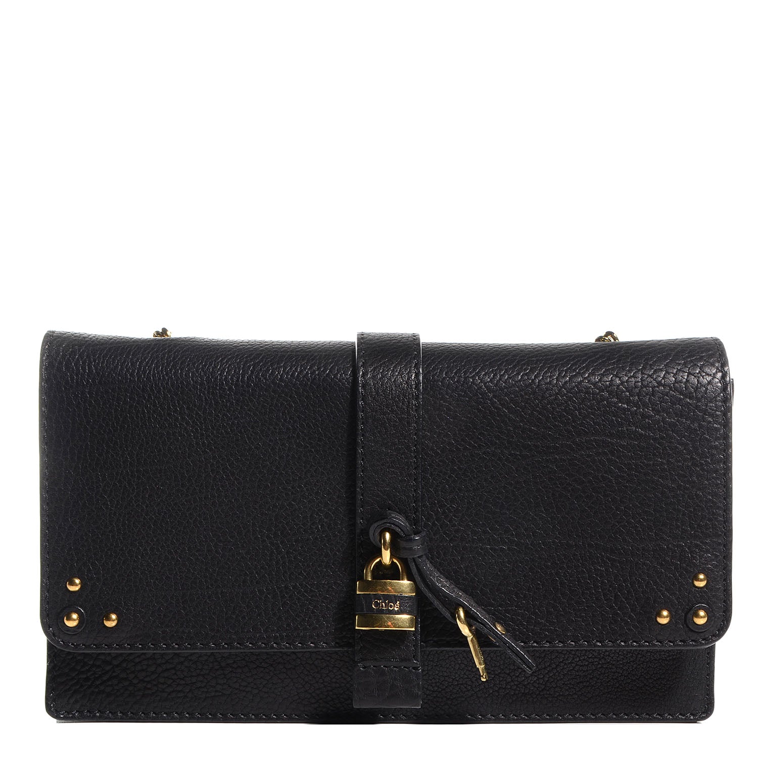 Chloe Calfskin Aurore Wallet on Chain Black 1 of 8
