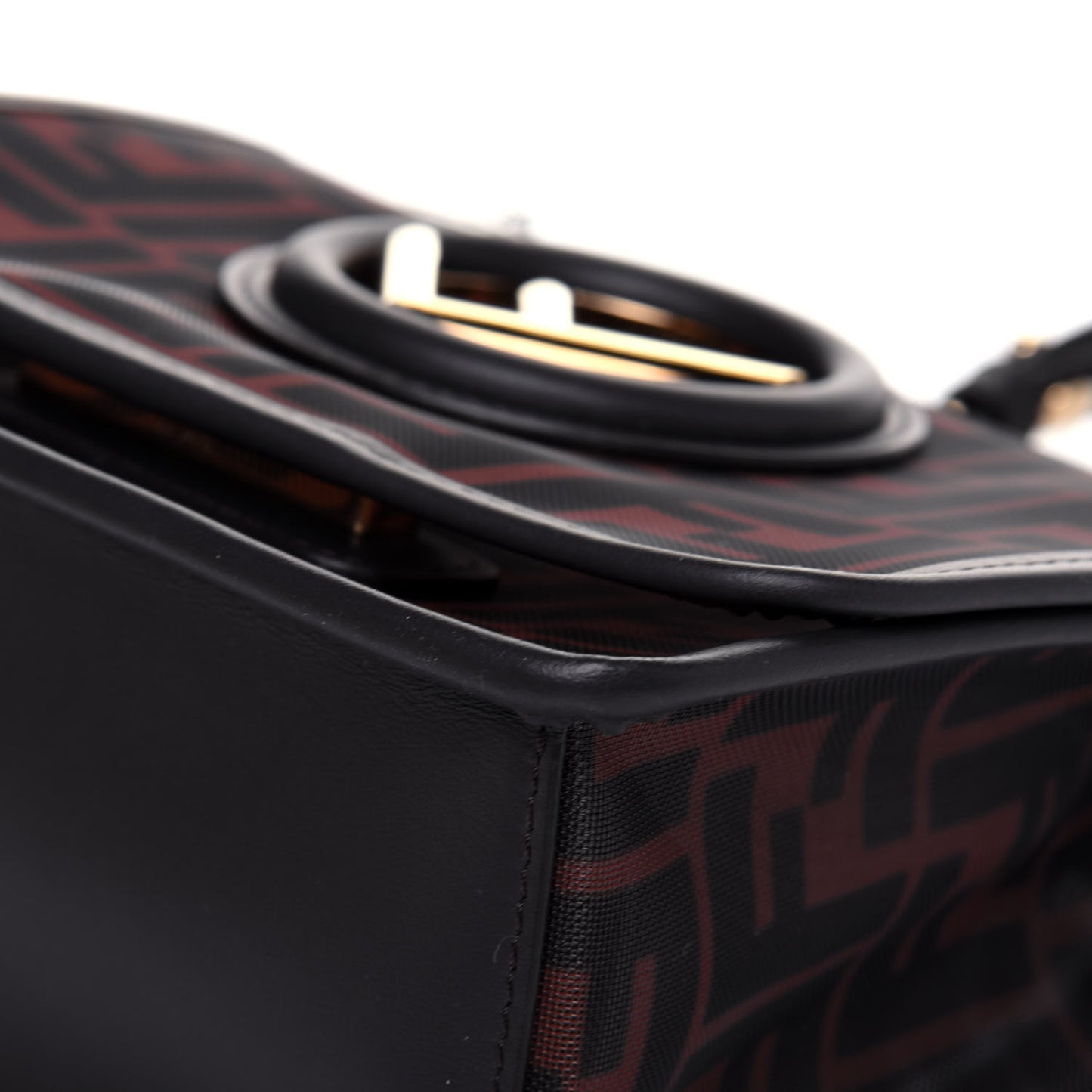 Mesh Vitello Century F is Fendi FF 1974 Small Kan I Shoulder Bag Marrone Black Ebano