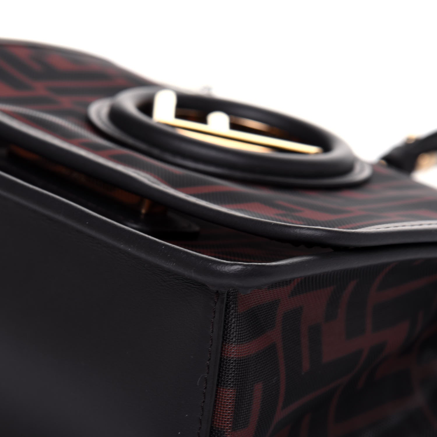 Fendi Mesh Vitello Century F is Fendi FF 1974 Small Kan I Shoulder Bag Marrone Black Ebano 12 of 14