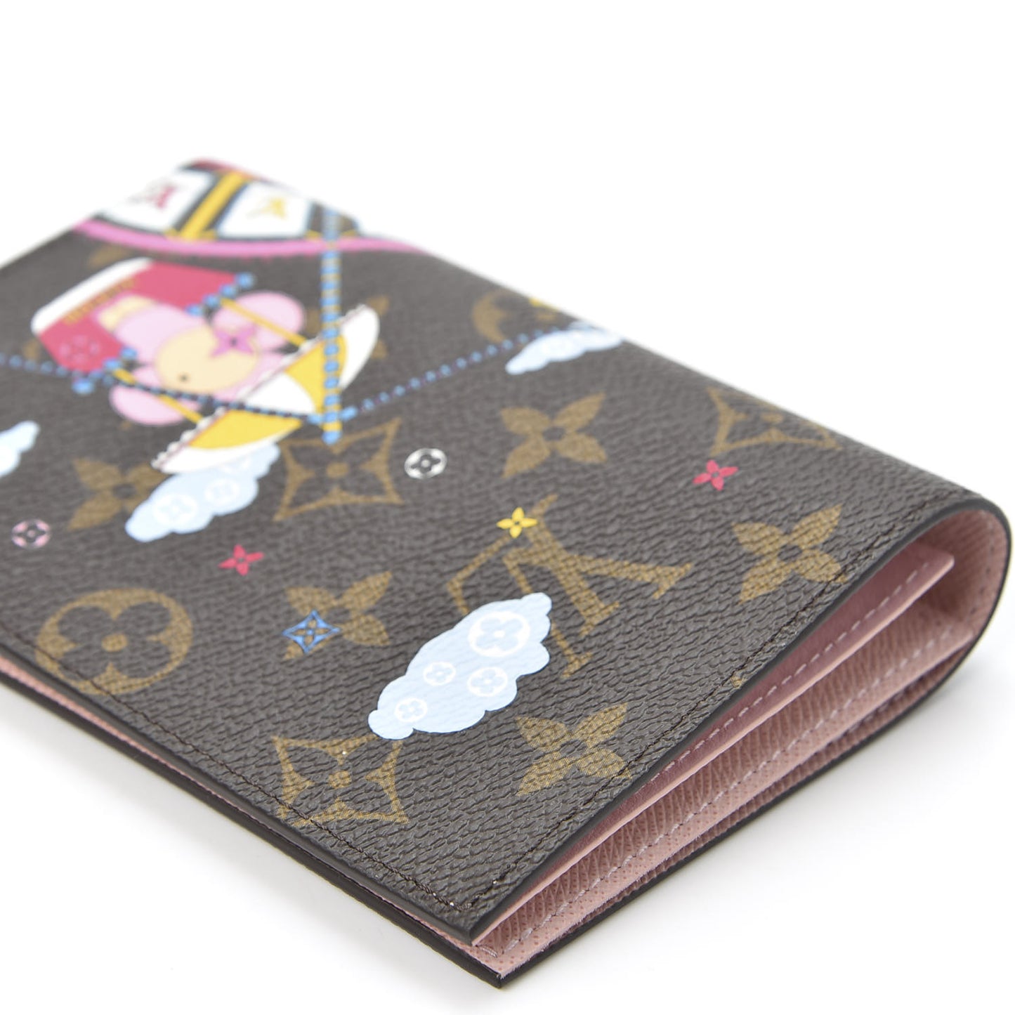 Monogram 2020 Christmas Animation Big Wheel Passport Cover Rose Ballerine