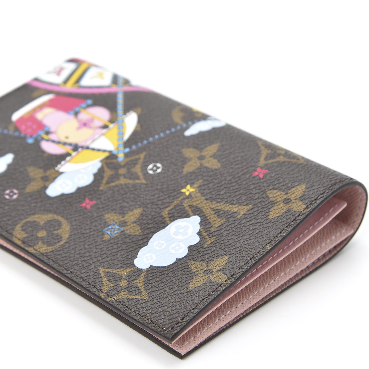 Louis Vuitton Monogram 2020 Christmas Animation Big Wheel Passport Cover Rose Ballerine 6 of 8
