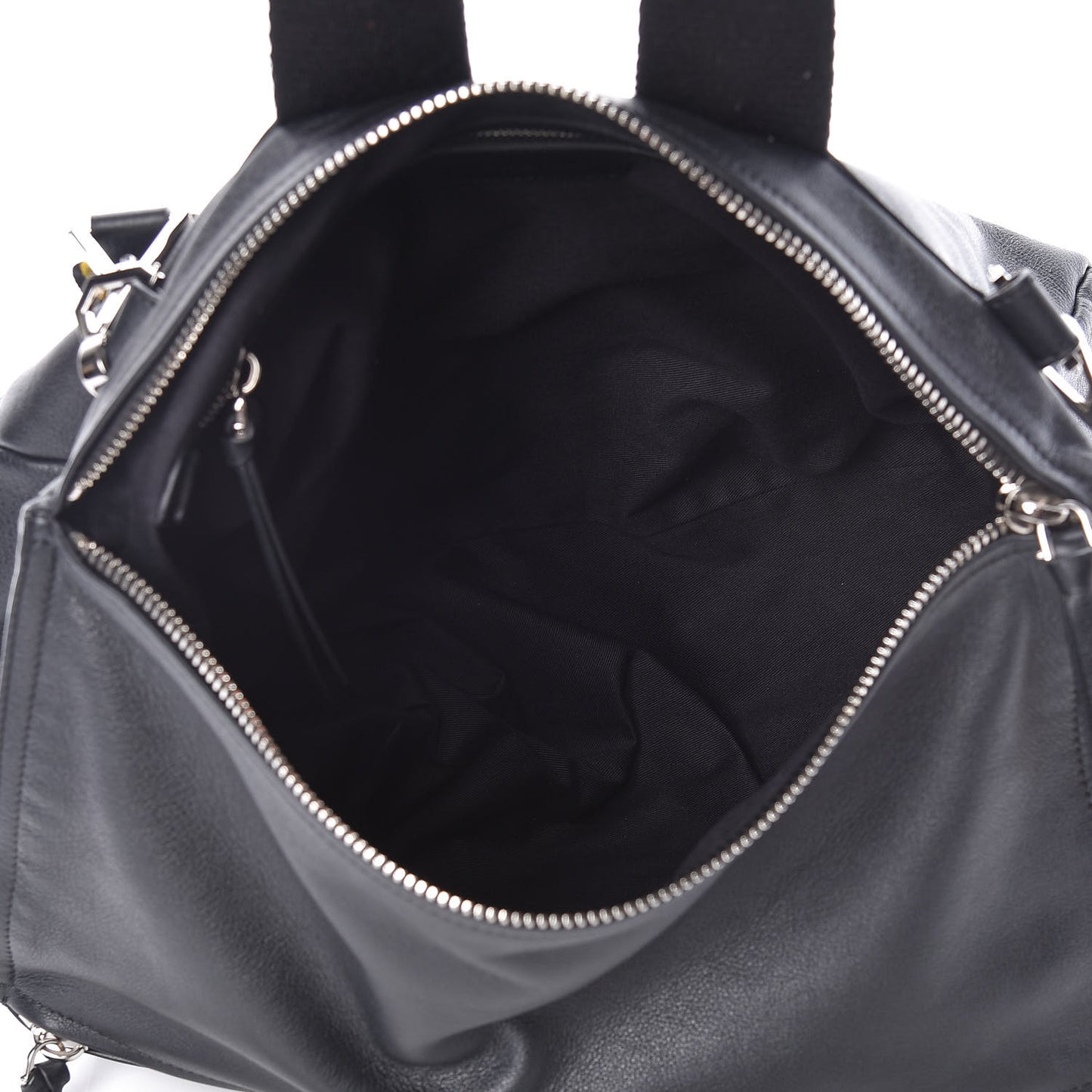 Calfskin Large Pandora Logo Strap Black