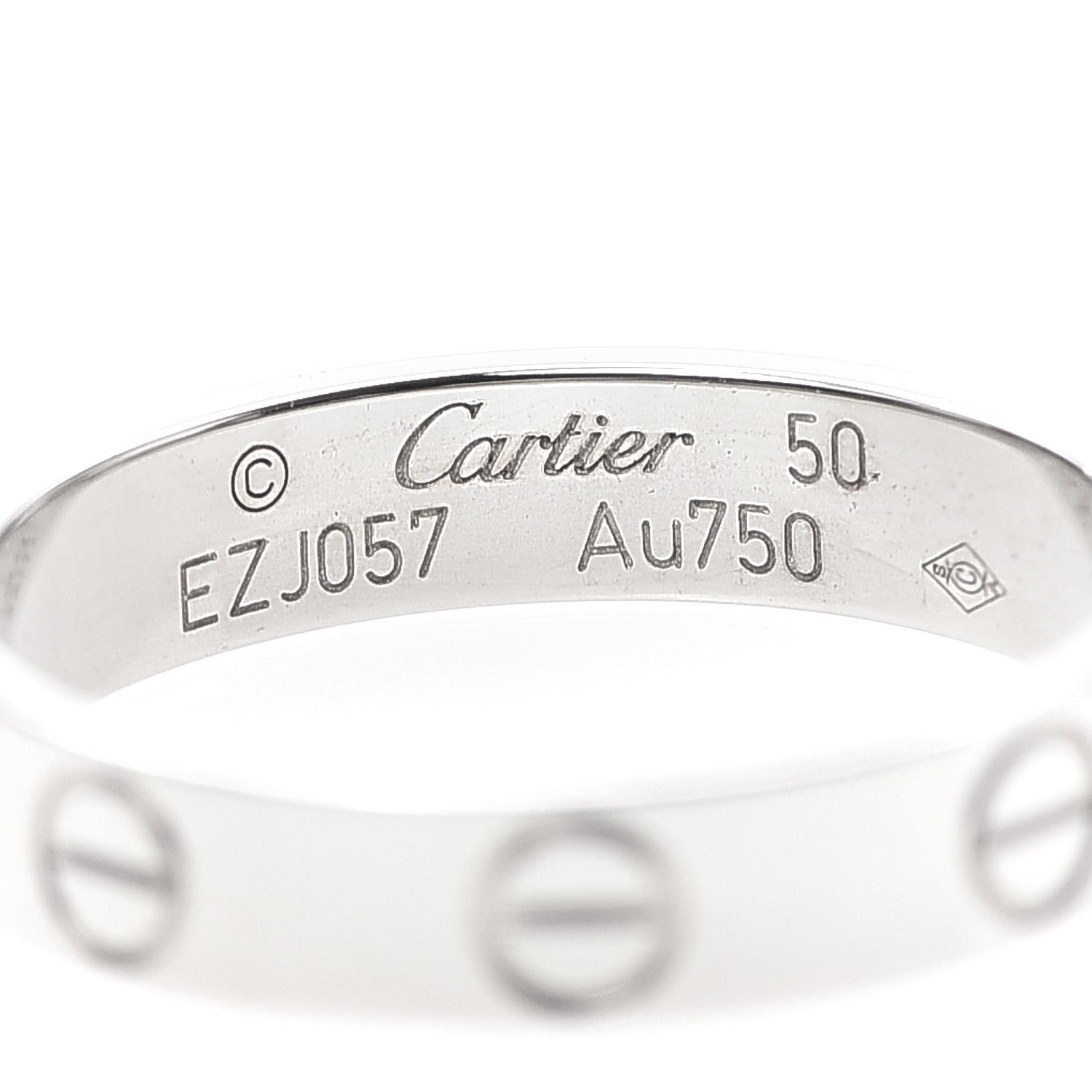 Cartier 18K White Gold 3.5mm LOVE Wedding Band Ring 50 5.25 4 of 5