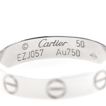 Cartier 18K White Gold 3.5mm LOVE Wedding Band Ring 50 5.25 4 of 5
