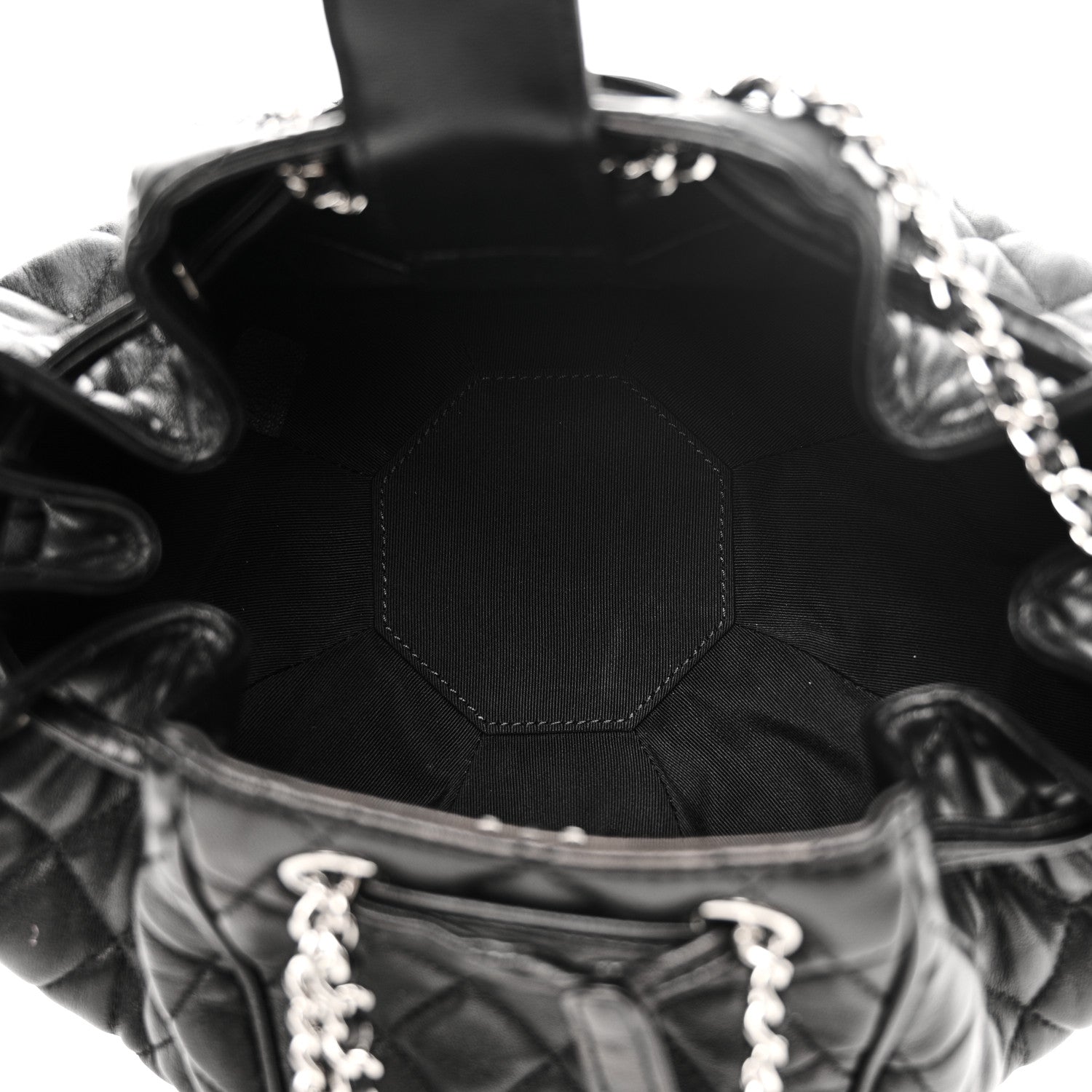 Chanel Calfskin Quilted Drawstring Sac Cordon Bag Black 5 of 9