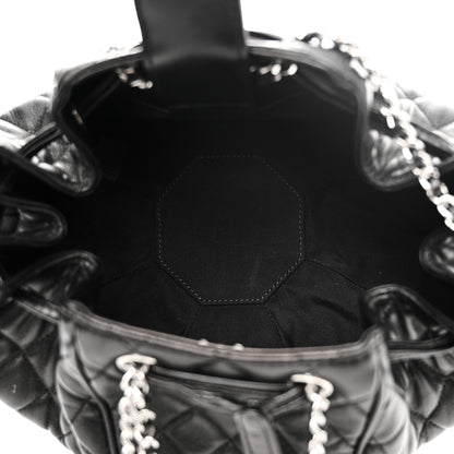 Chanel Calfskin Quilted Drawstring Sac Cordon Bag Black 5 of 9