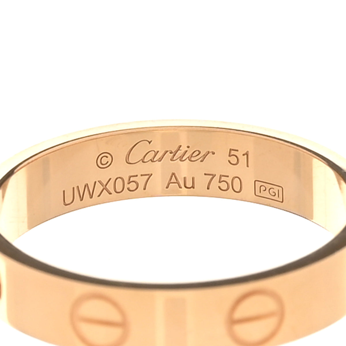 18K Yellow Gold 3.5mm LOVE Wedding Band Ring 51 5.75